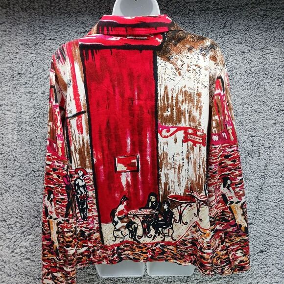 Um Company Vintage London Shacket. Woman's XL. Cafe Motif. 4 Button. Beadwork... - Picture 6 of 16